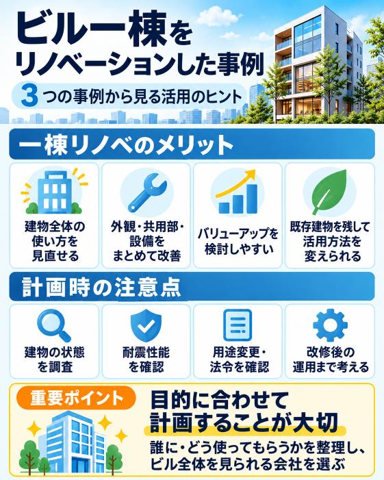 ビル一棟のリノベ図解画像