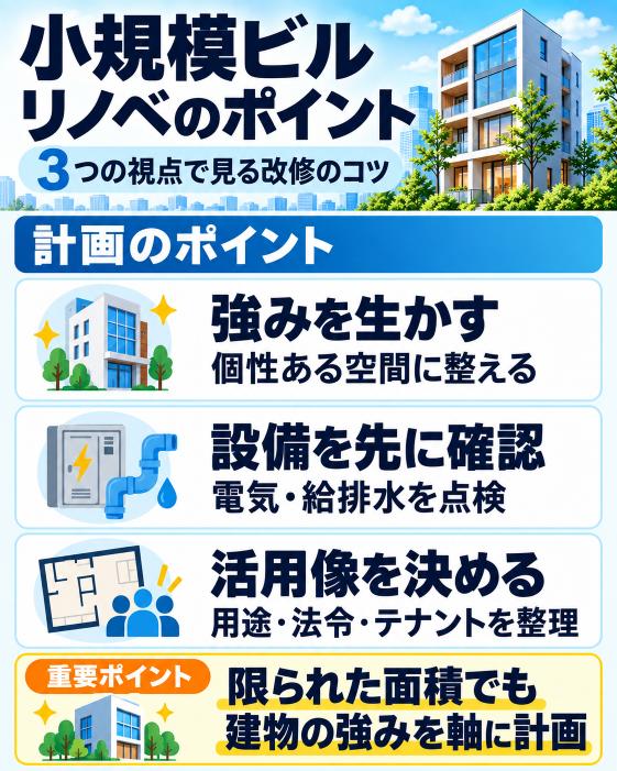 小規模ビルのリノベ図解画像